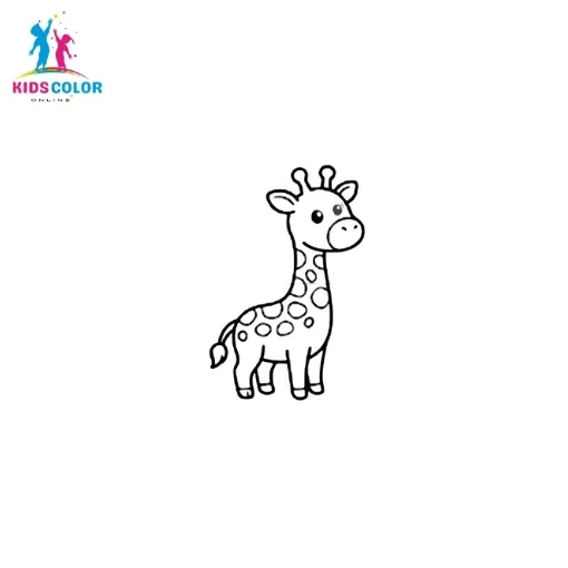 How to draw a giraffe step 15 – tidy all the outlines and spot shapes easy giraffe drawing for kids