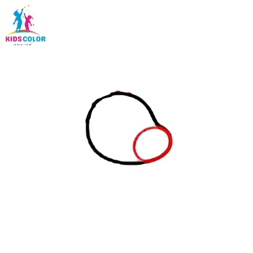 How to draw a giraffe step 2 – extend the head into a rounded snout shape, easy giraffe drawing for kids