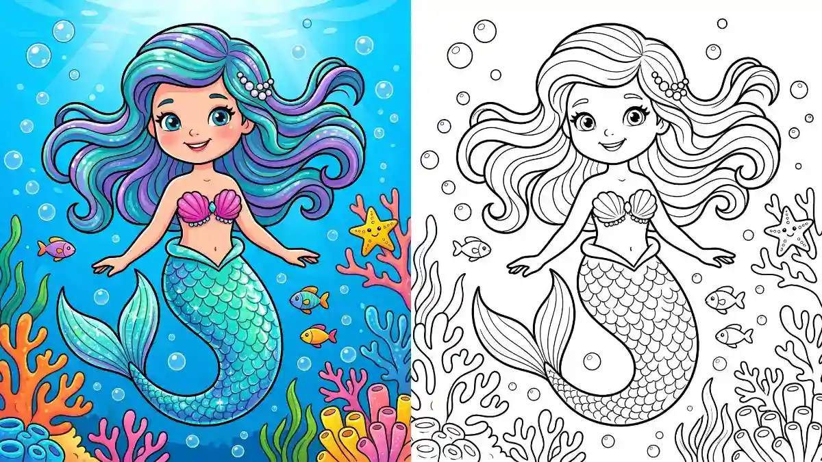 mermaid coloring pages