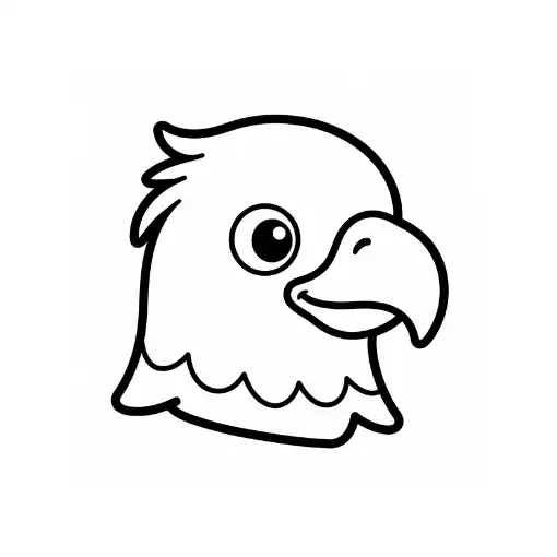 Easy simple eagle head coloring page with thick lines for toddlers and preschoolers