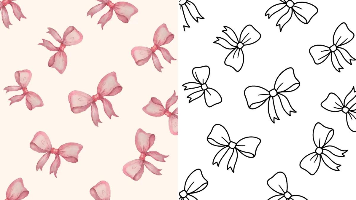 51 free printable bow coloring pages collection featuring simple classic bows, coquette bows with hearts, floral patterns, and seasonal designs for kids ages 2-12
